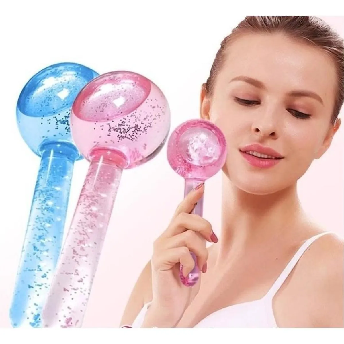 GENERICO - Kit de Masajeador Facial de Hielo para Relajación - Azul
