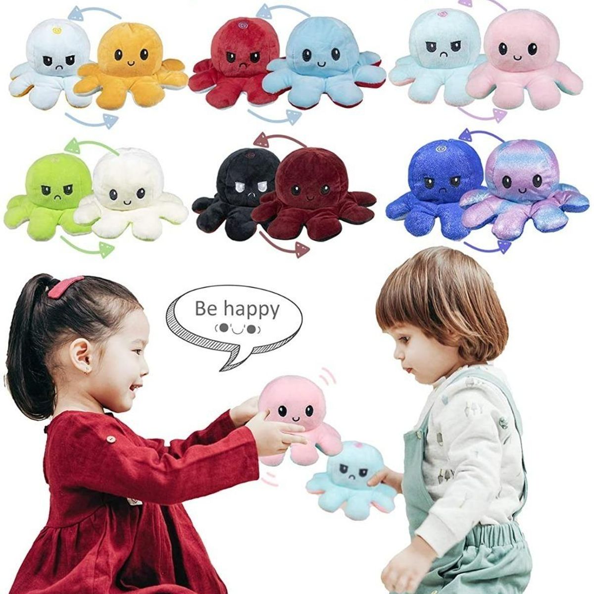 GENERICO - Peluche Reversible de Pulpo Suave para Niños