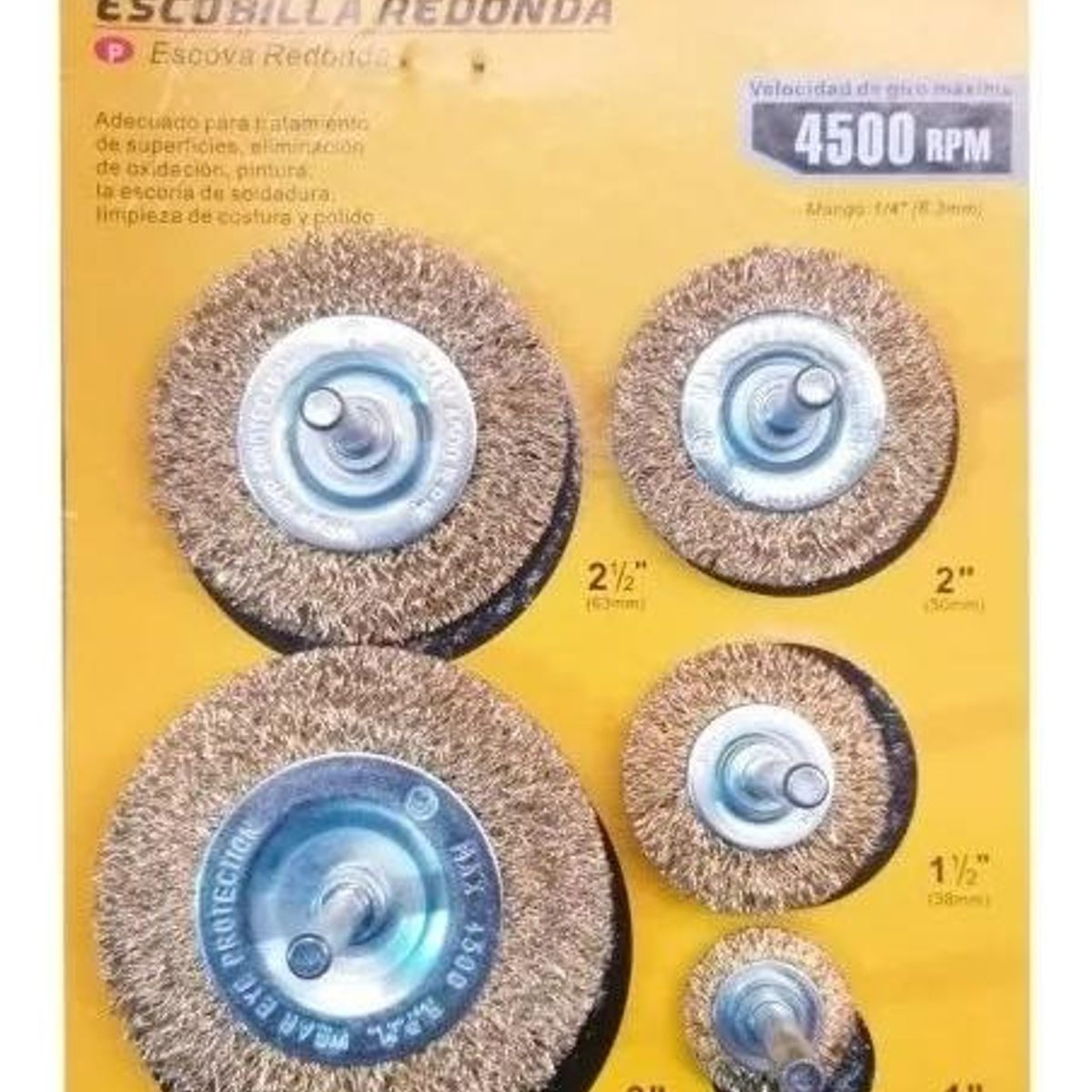 GENERICO - Kit de Escobillas de Alambre para Taladro 5 Piezas