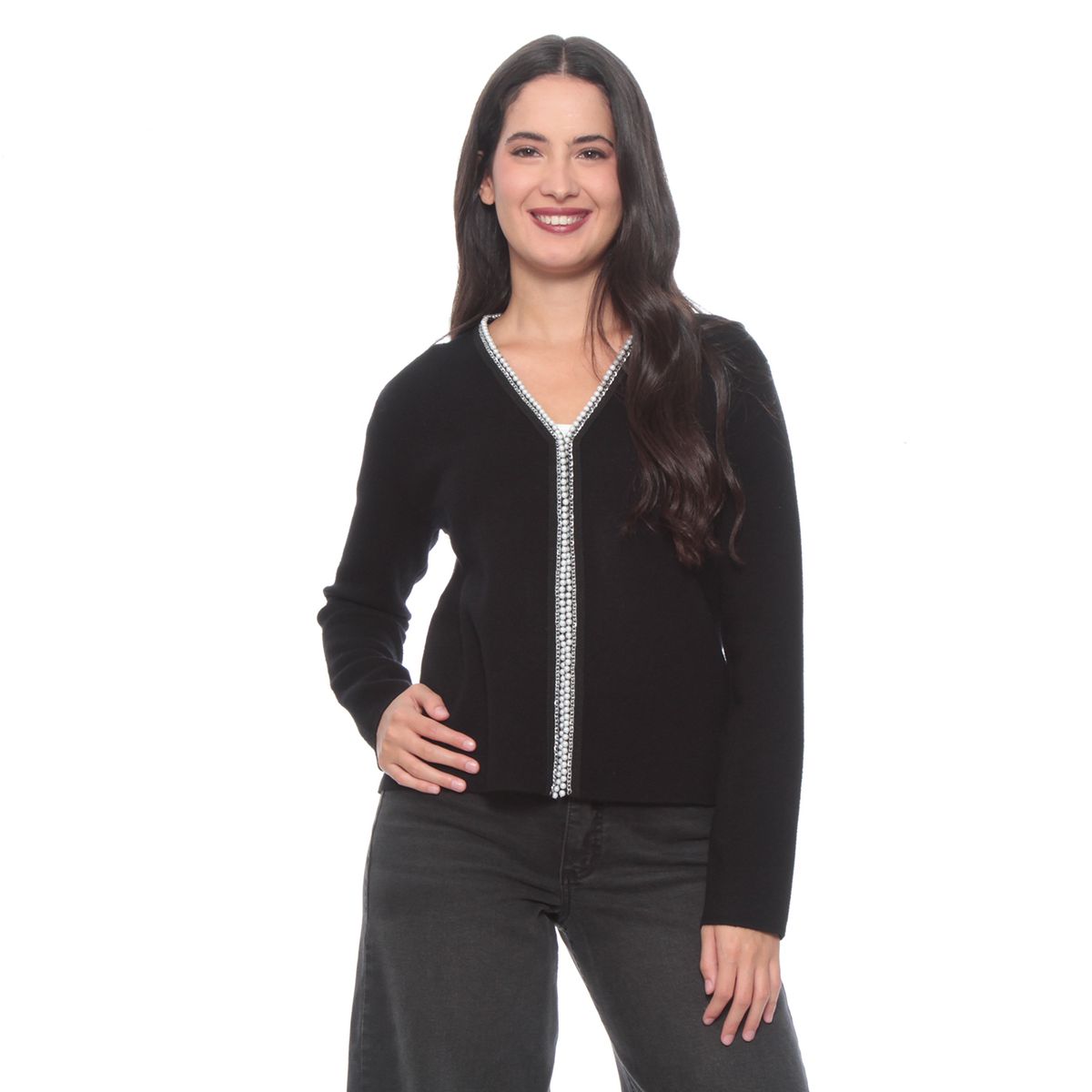 WADOS - CHALECO MANGA LARGA CON APLICACION EN DELANTERO