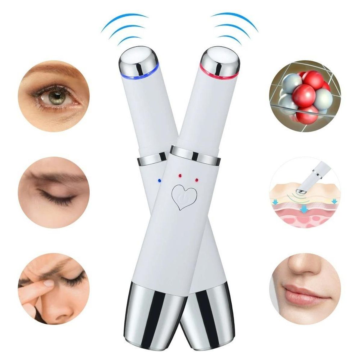 GENERICO - Masajeador Eléctrico Facial para Ojos con Calor y Vibración
