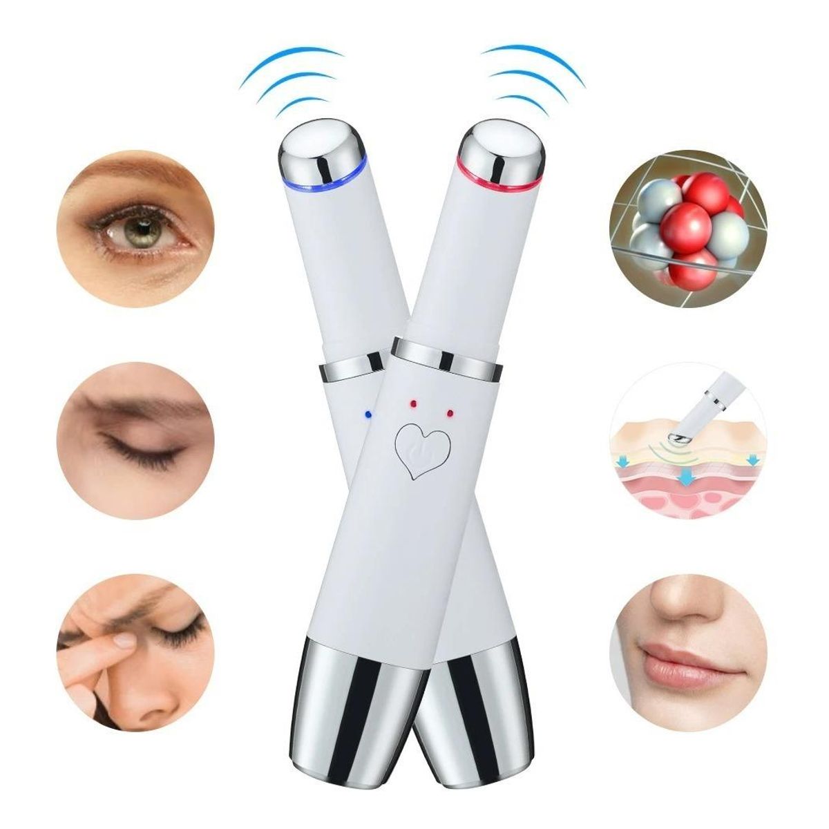 GENERICO - Masajeador Eléctrico Facial para Ojos con Calor y Vibración