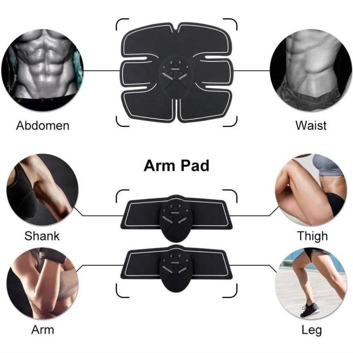 GENERICO - Kit Electroestimulador Muscular 3 en 1 para Fitness