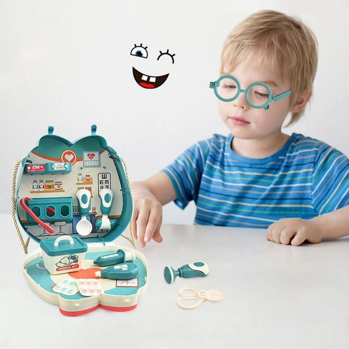 GENERICO - Kit Médico para Niños de 15 Piezas con Bolsa de Transporte