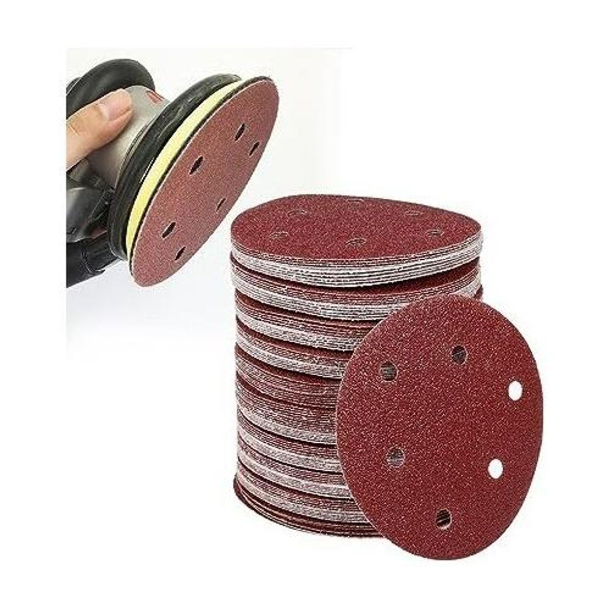 GENERICO - Pack de 100 Discos de Lija para Metal de 115mm con Velcro