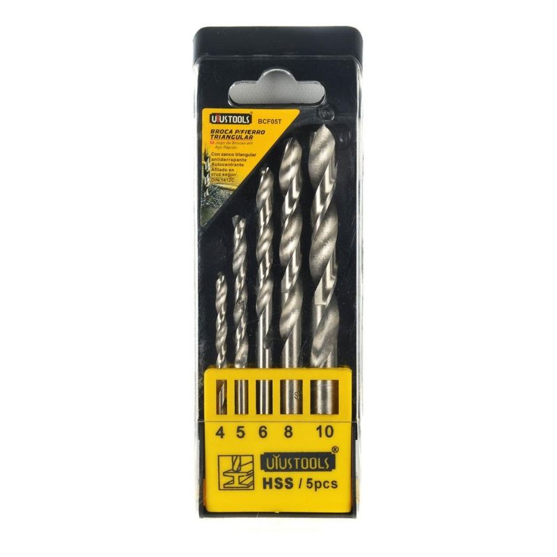 GENERICO - Set de 5 Brocas HSS para Metal de 4 a 10 mm