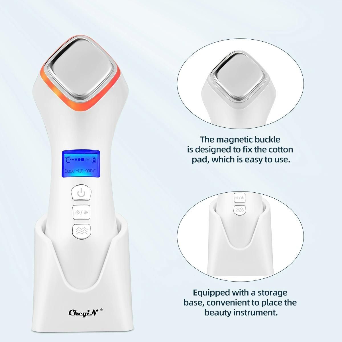 GENERICO - Masajeador Facial Eléctrico Ultrasónico con Crioterapia