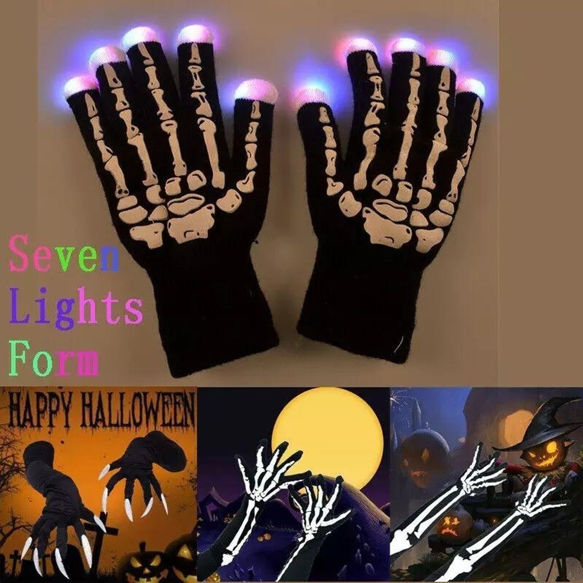 GENERICO - Guantes LED para TikTok con 6 Modos de Iluminación.