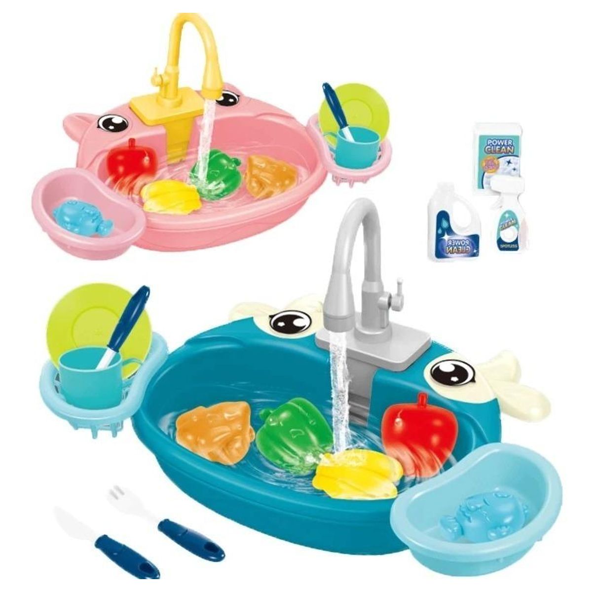 GENERICO - Fregadero de Juguete para Niños con Accesorios y Agua Circulante