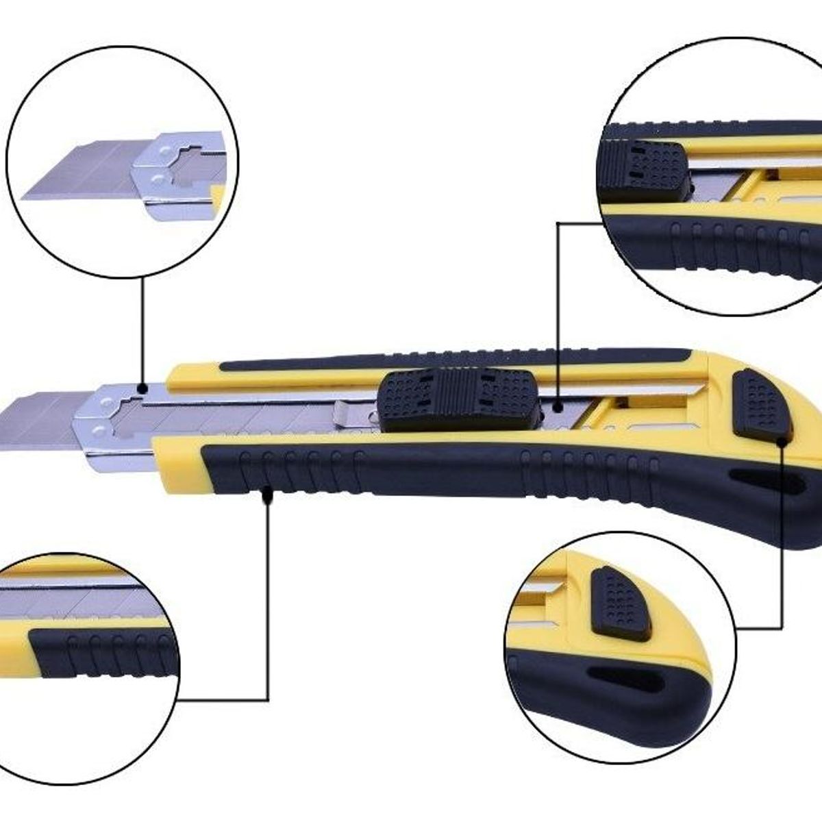 GENERICO - Cutter Exacto Metalico con 2 Repuestos para Cartón
