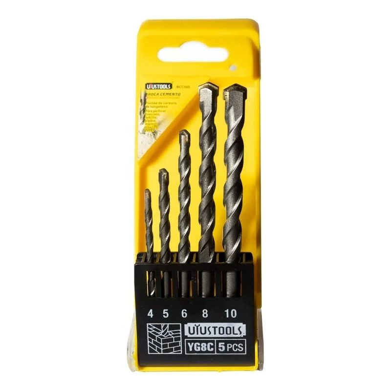 GENERICO - Set de 5 Brocas de Alta Calidad para Concreto y Ladrillo