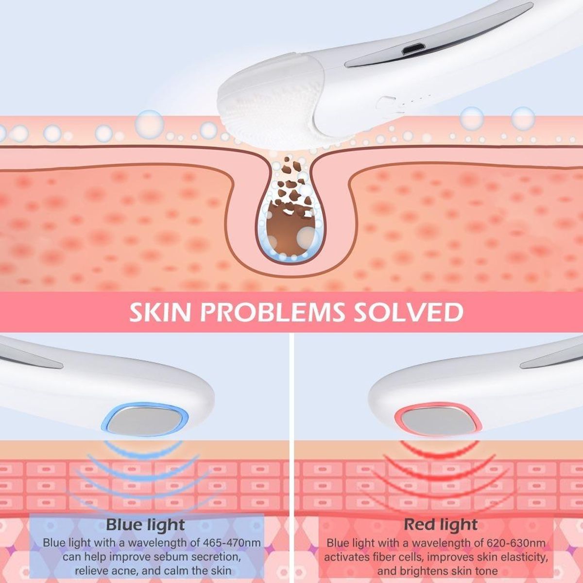 GENERICO - Limpiador Facial Exfoliante con Masajeador Ultrasonido