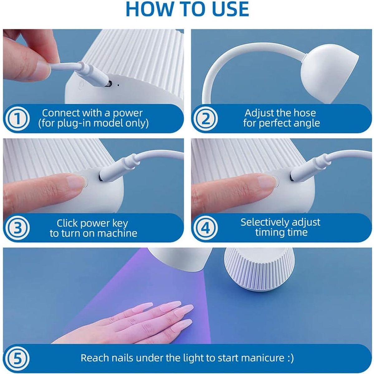 GENERICO - Lámpara UV LED Portátil para Uñas Secado Rápido y Flexible