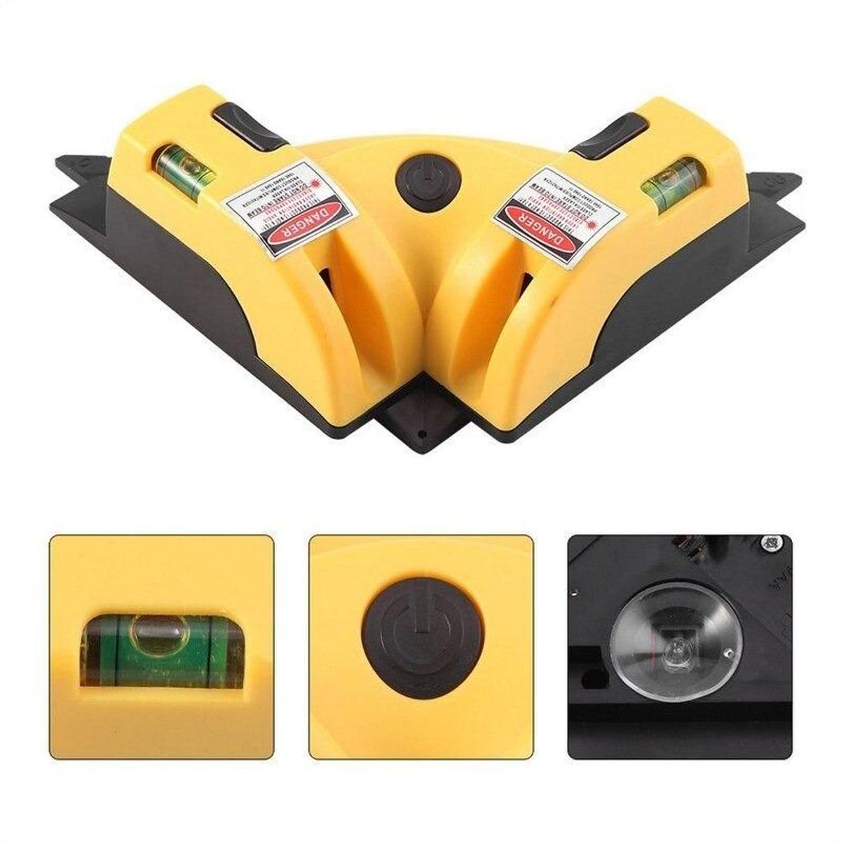 GENERICO - Nivelador Láser con Ventosas y Escuadra 90°