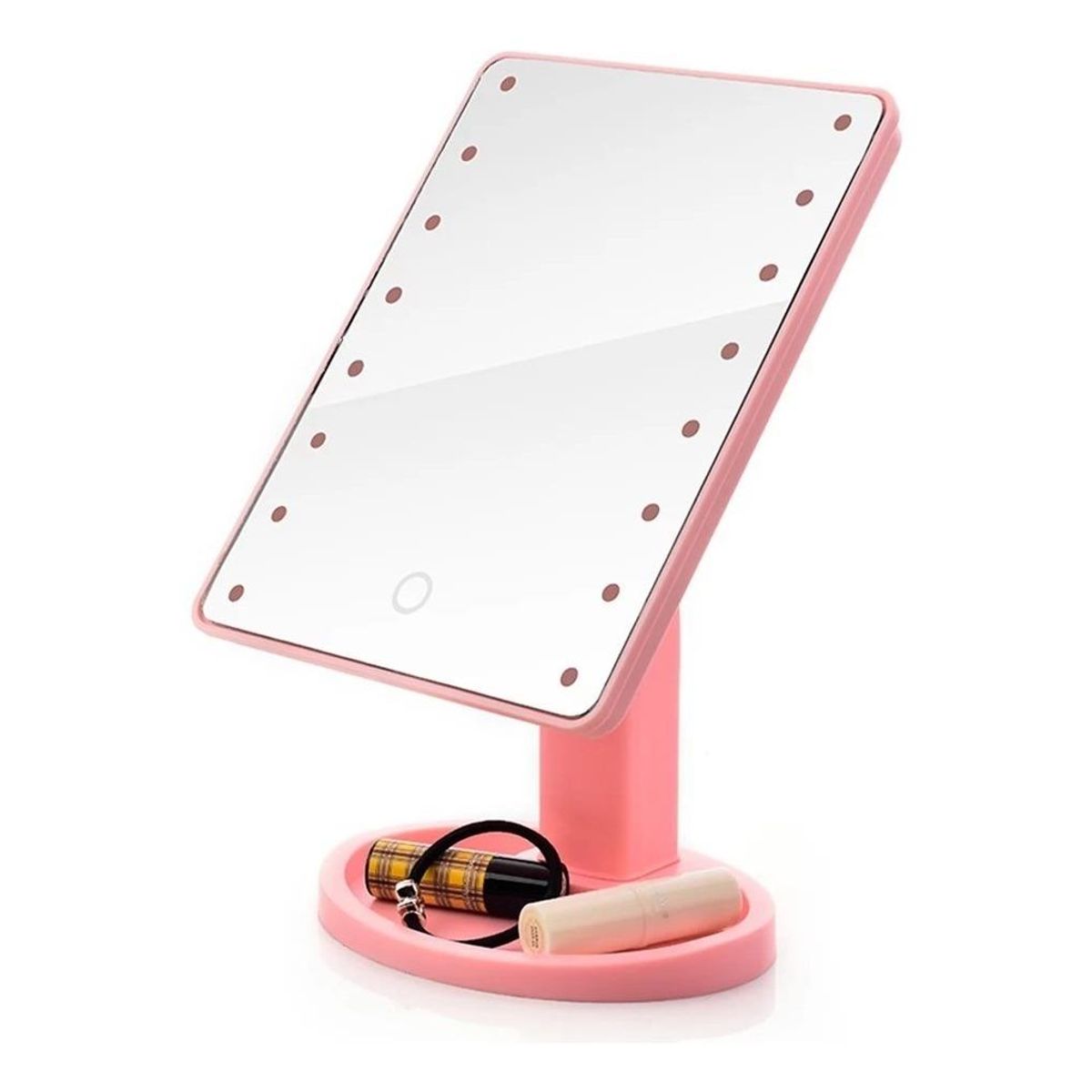 GENERICO - Espejo de Maquillaje Portátil con Luz LED Táctil Giratorio