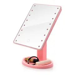GENERICO - Espejo de Maquillaje Portátil con Luz LED Táctil Giratorio