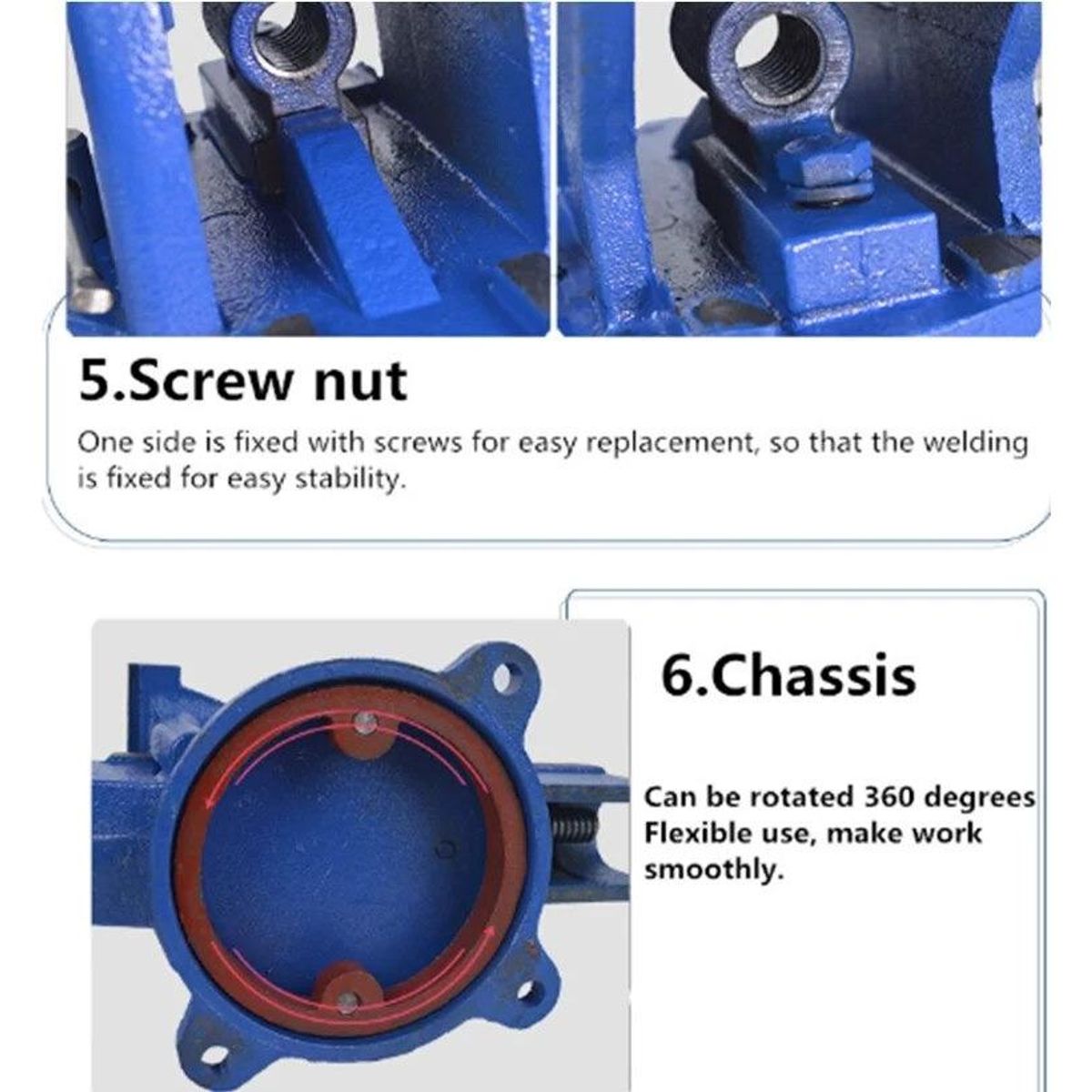 GENERICO - Tornillo de Banco Mecánico 4 Pulgadas para Bricolaje