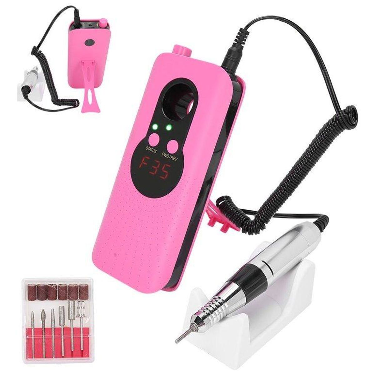 GENERICO - Torno de Uñas Inalámbrico con Pantalla LCD y 35000 RPM