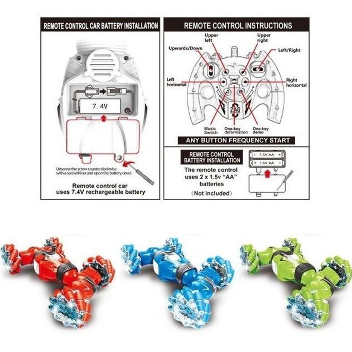 GENERICO - Auto Control Remoto con Sensor de Movimiento y Gesto 360