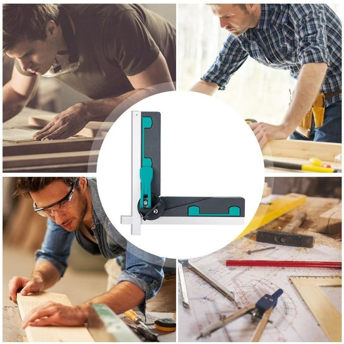 GENERICO - Regla de Corte Guía de Precisión con Imán y Escuadra