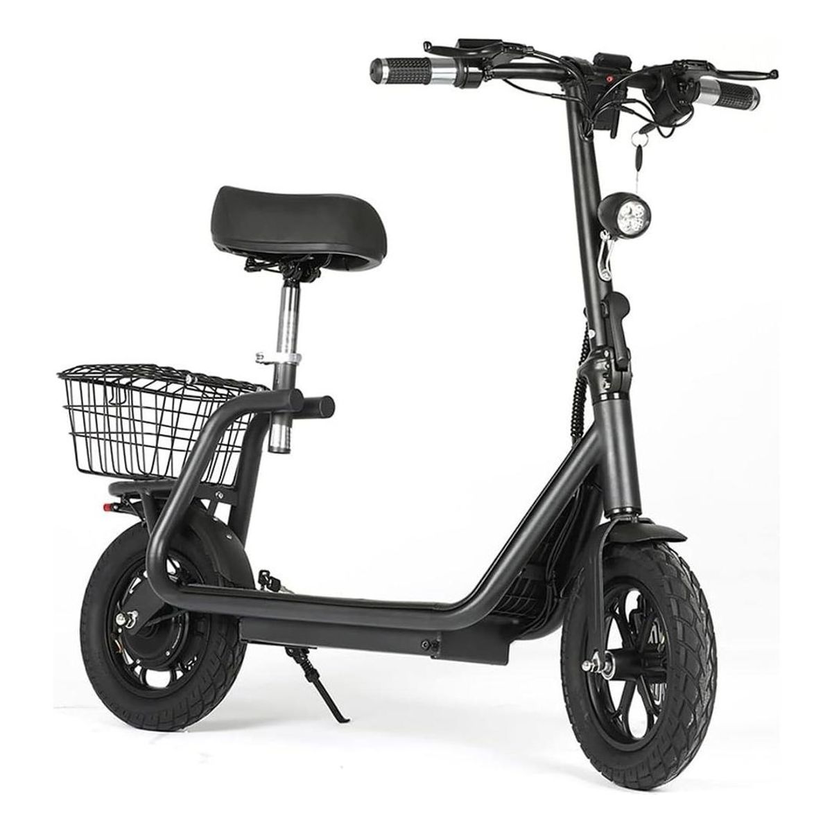 GENERICO - Scooter Eléctrico Plegable para Adultos con Asiento y Cesta
