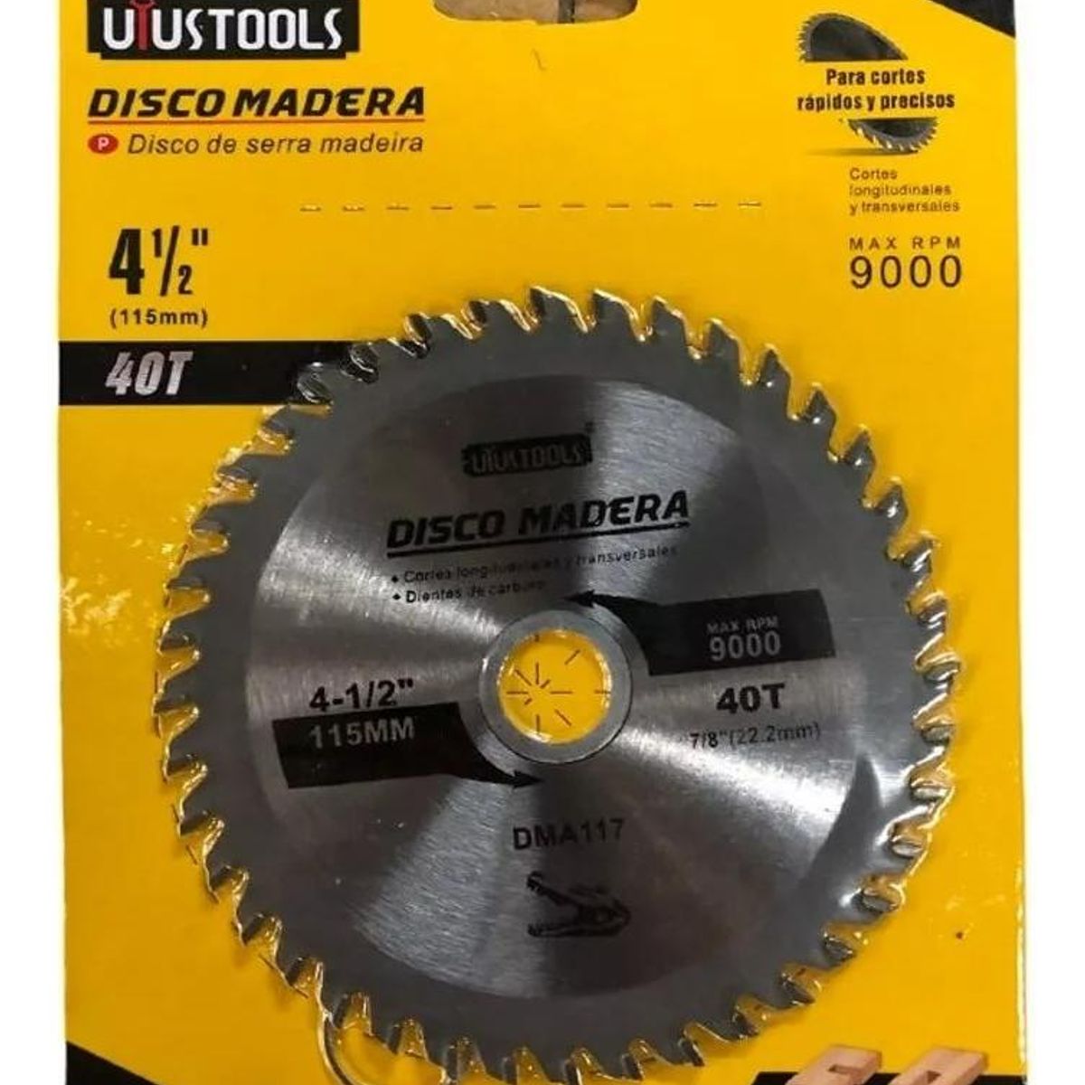 GENERICO - Pack de 5 Discos de Corte para Madera 115mm con 40 Dientes