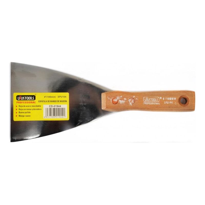 GENERICO - Pack de 2 Espátulas Rectas 4 Pulgadas de Acero Inoxidable