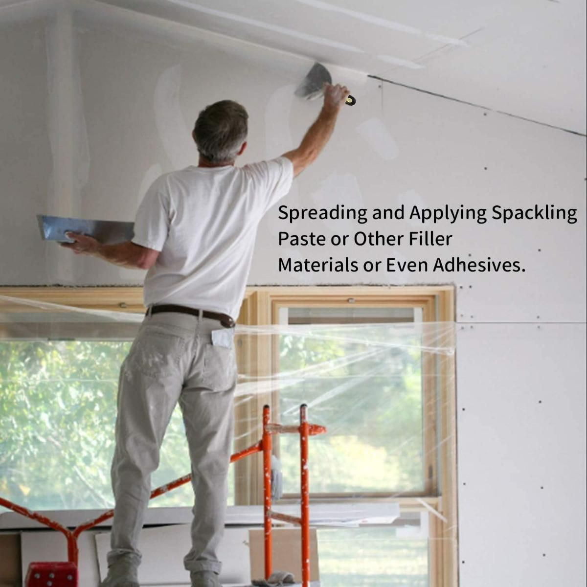 GENERICO - Pack de 2 Espátulas Rectas 4 Pulgadas de Acero Inoxidable