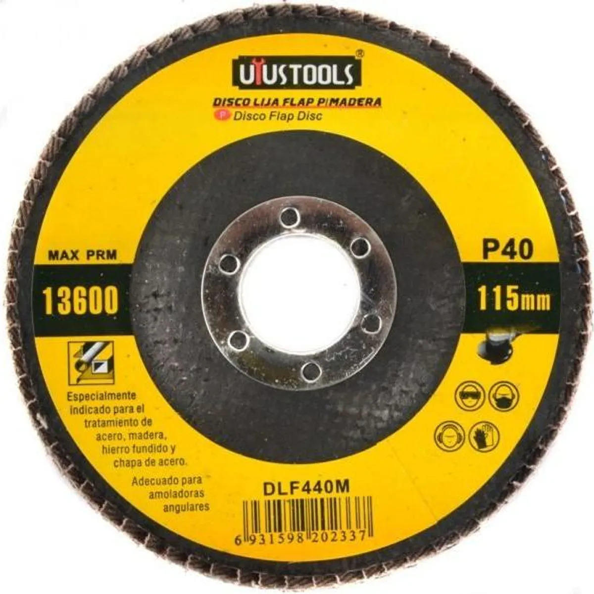 GENERICO - Pack de 5 Discos de Lija Flap para Metal y Madera