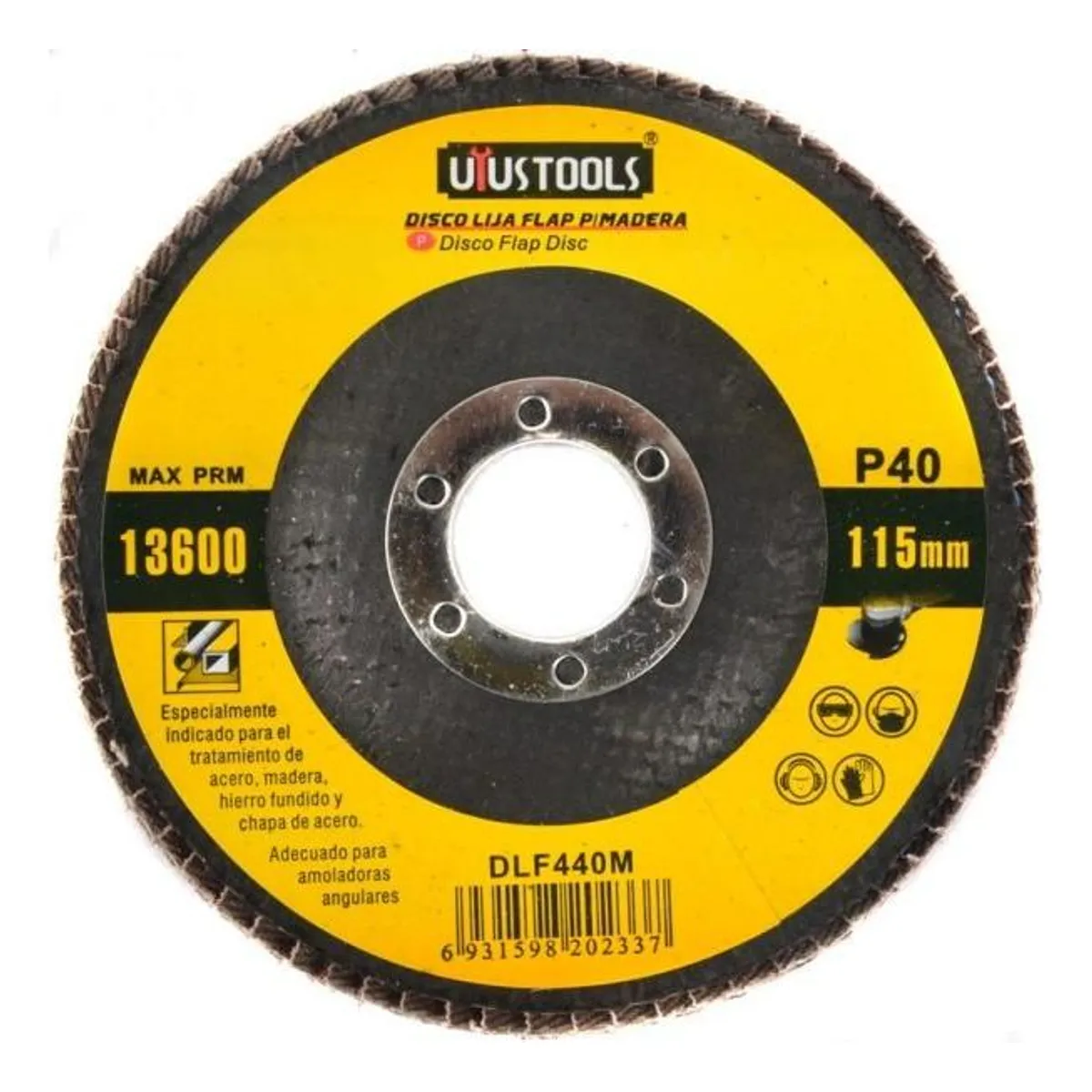 GENERICO - Pack de 5 Discos de Lija Flap para Metal y Madera