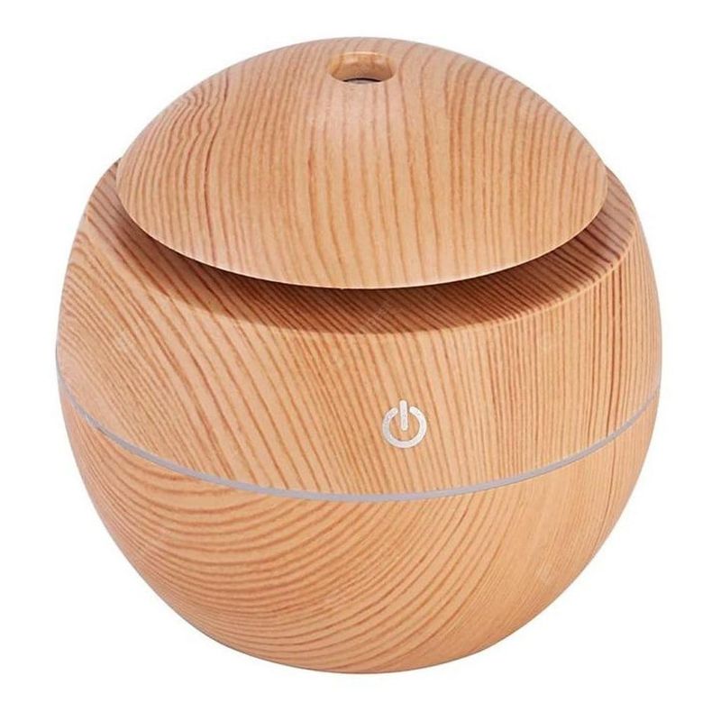 GENERICO - Humidificador Difusor de Aroma Redondo en Madera Clara