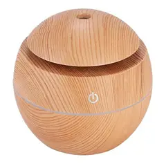 GENERICO - Humidificador Difusor de Aroma Redondo en Madera Clara