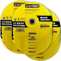 GENERICO - Pack de 10 Discos de Corte de 115 mm para Metal
