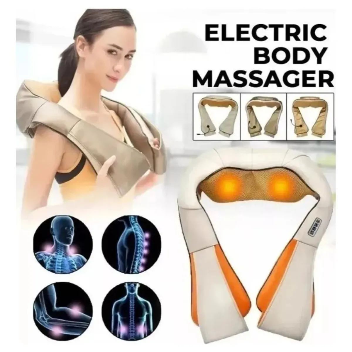 GENERICO - Masajeador Eléctrico para Cuello y Espalda con Calor