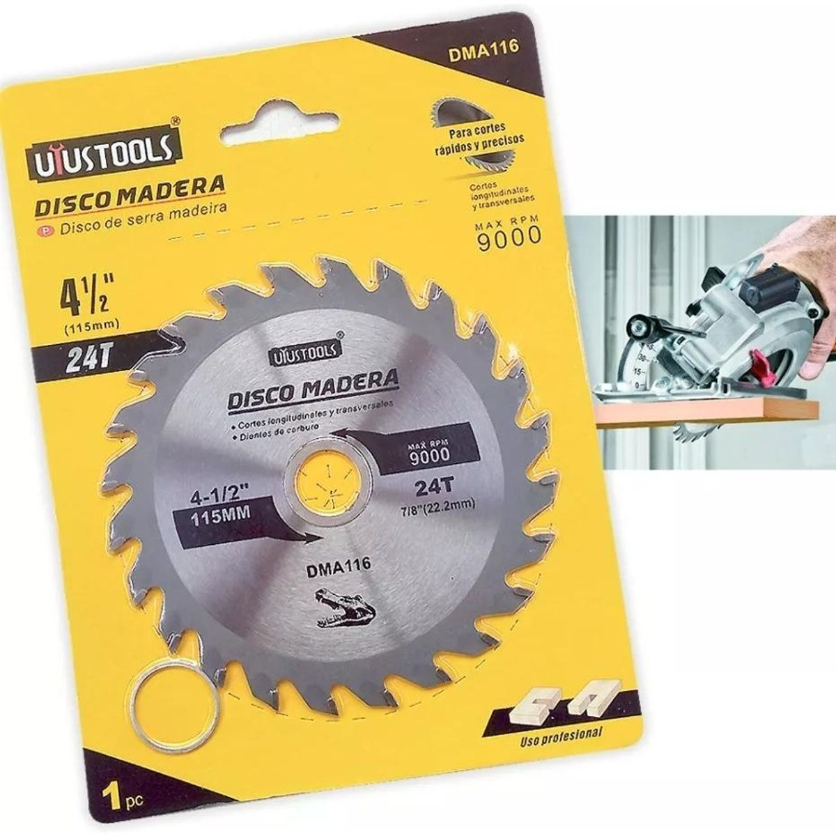 GENERICO - Disco de Sierra Circular 4 12&apos&apos para Madera - 24 Dientes