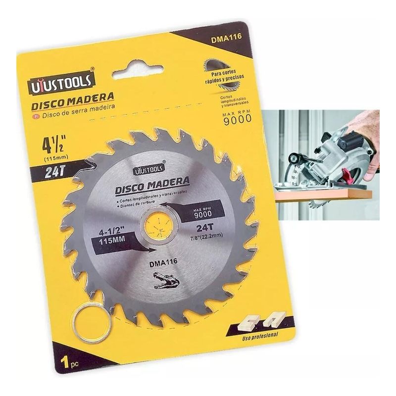 GENERICO - Disco de Sierra Circular 4 12&apos&apos para Madera - 24 Dientes