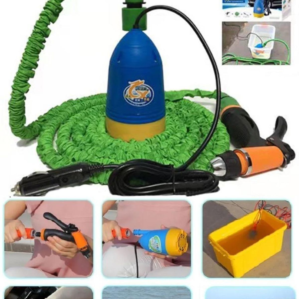 Bomba de Agua Hidrolavadora Portátil 12V para Auto, marca GENERICO - Foto Principal