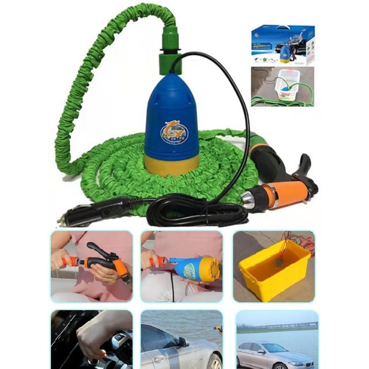 Bomba de Agua Hidrolavadora Portátil 12V para Auto, marca GENERICO - Foto Principal
