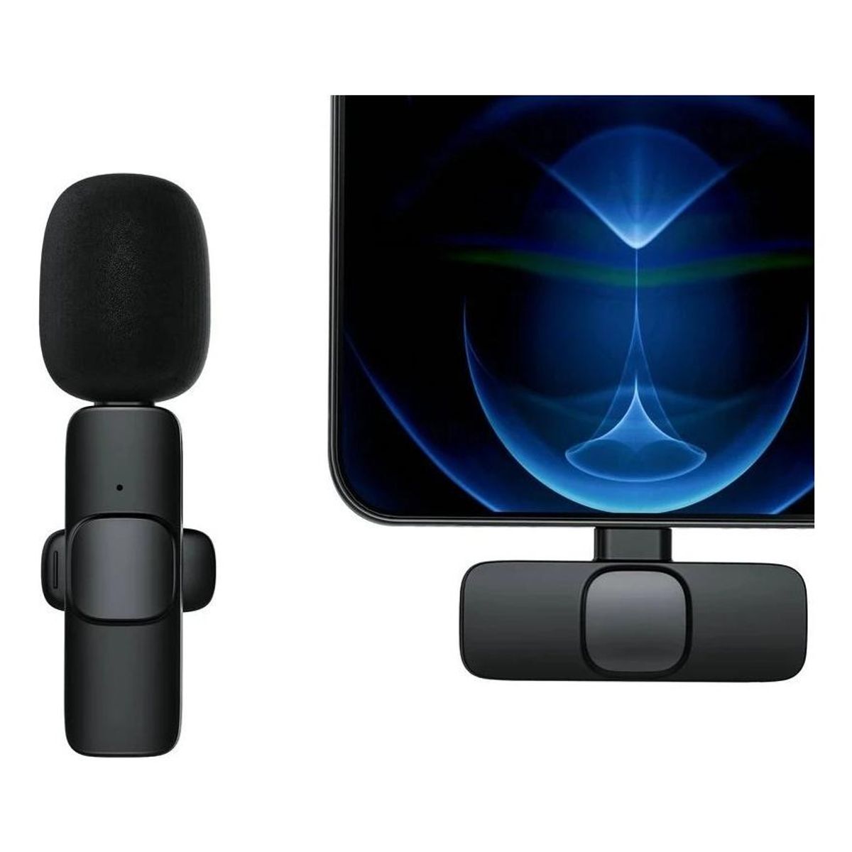 GENERICO - Micrófono Lavalier Inalámbrico para iPhone y iPad - Negro