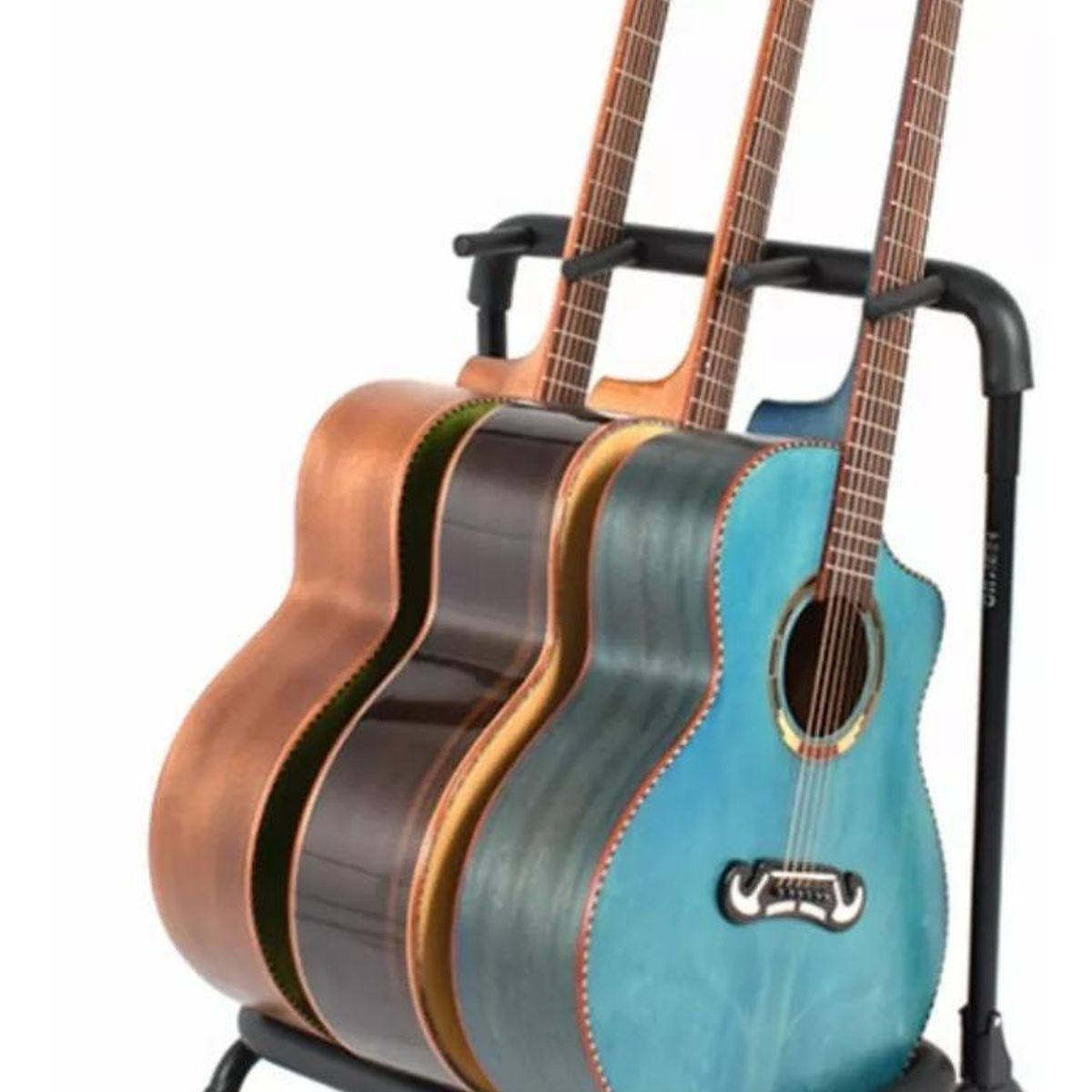 GENERICO - Atril Soporte Triple Reversible para Guitarras y Bajos