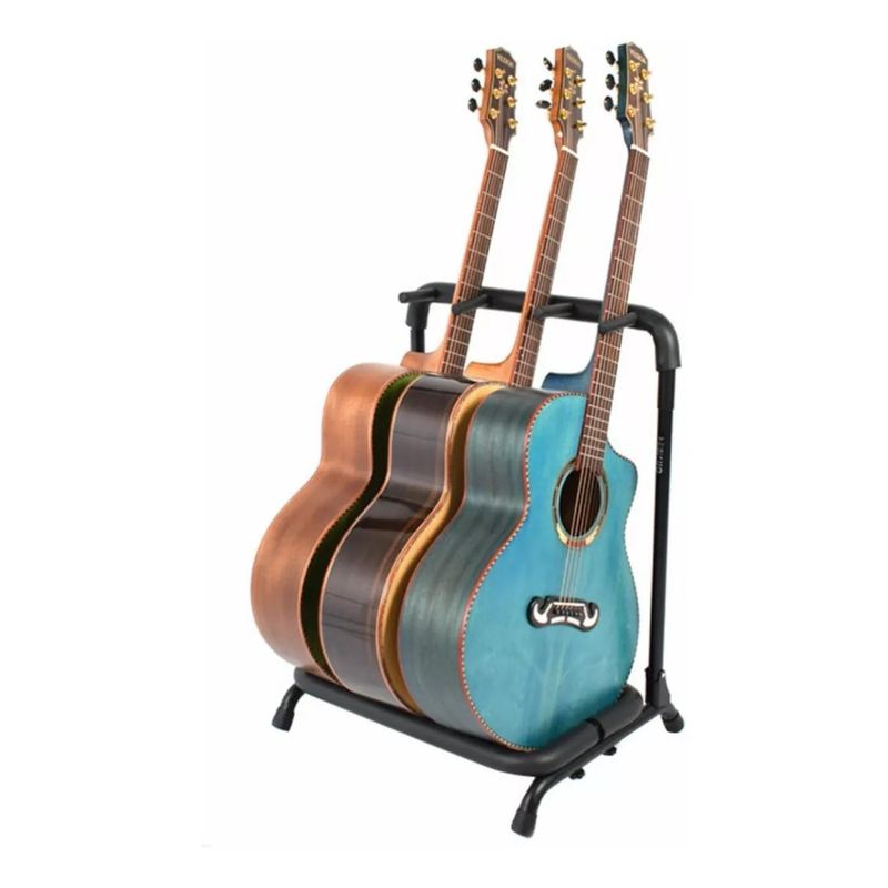 GENERICO - Atril Soporte Triple Reversible para Guitarras y Bajos