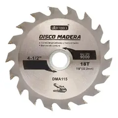 GENERICO - Disco Sierra Circular 45&apos&apos 18 Dientes para Madera