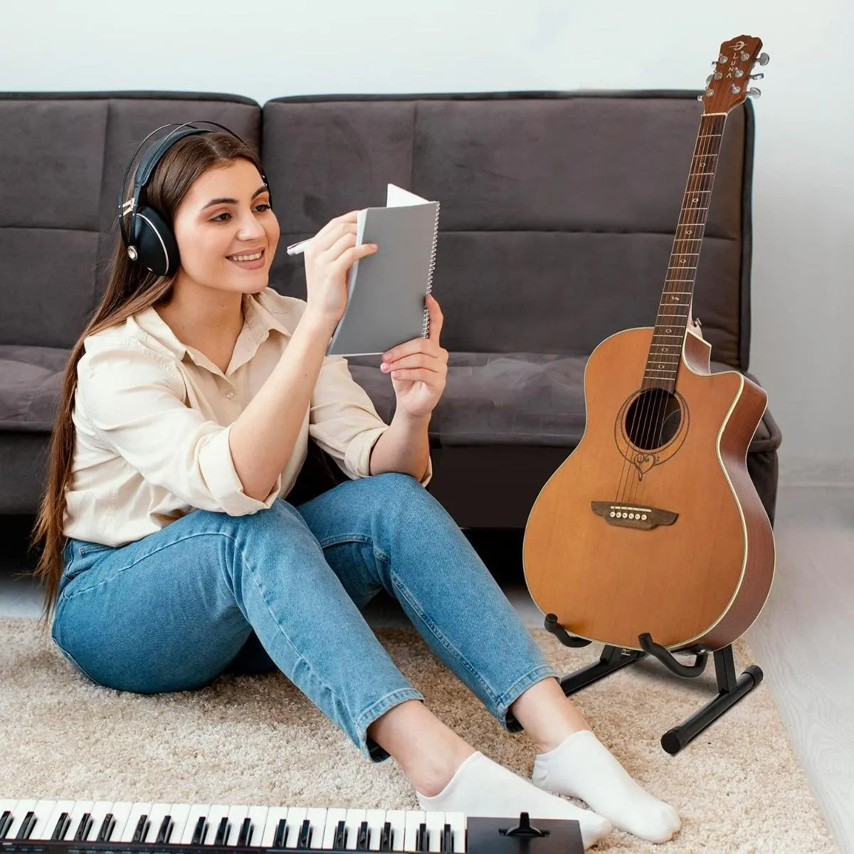 GENERICO - Atril Plegable para Guitarra y Bajo Ajustable y Portátil