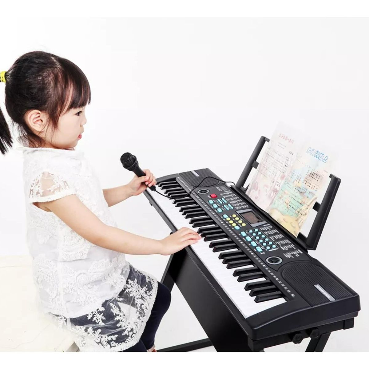 GENERICO - Teclado Electrónico Portátil de 61 Teclas con Funda y Atril