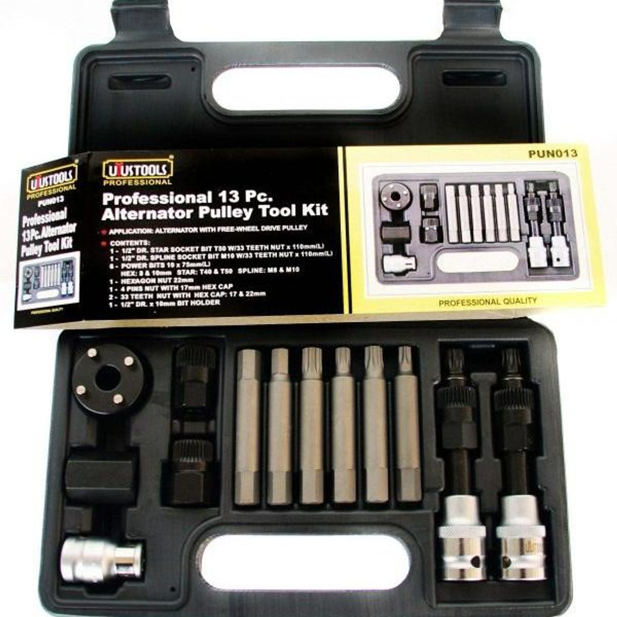 GENERICO - Kit de 13 Puntas para Extractor de Poleas de Alternadores