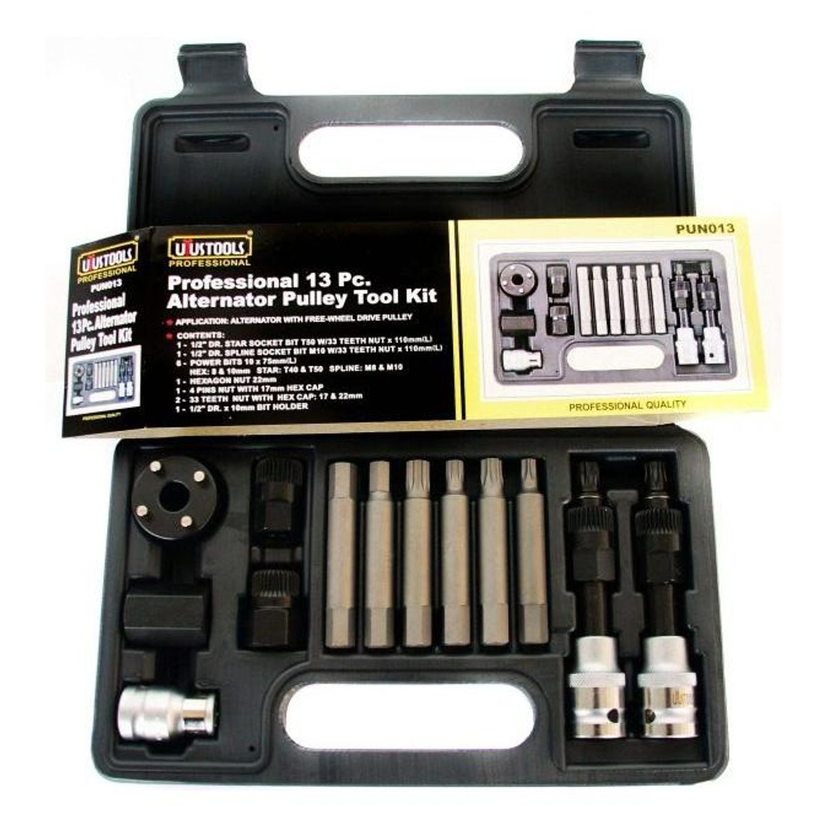 GENERICO - Kit de 13 Puntas para Extractor de Poleas de Alternadores