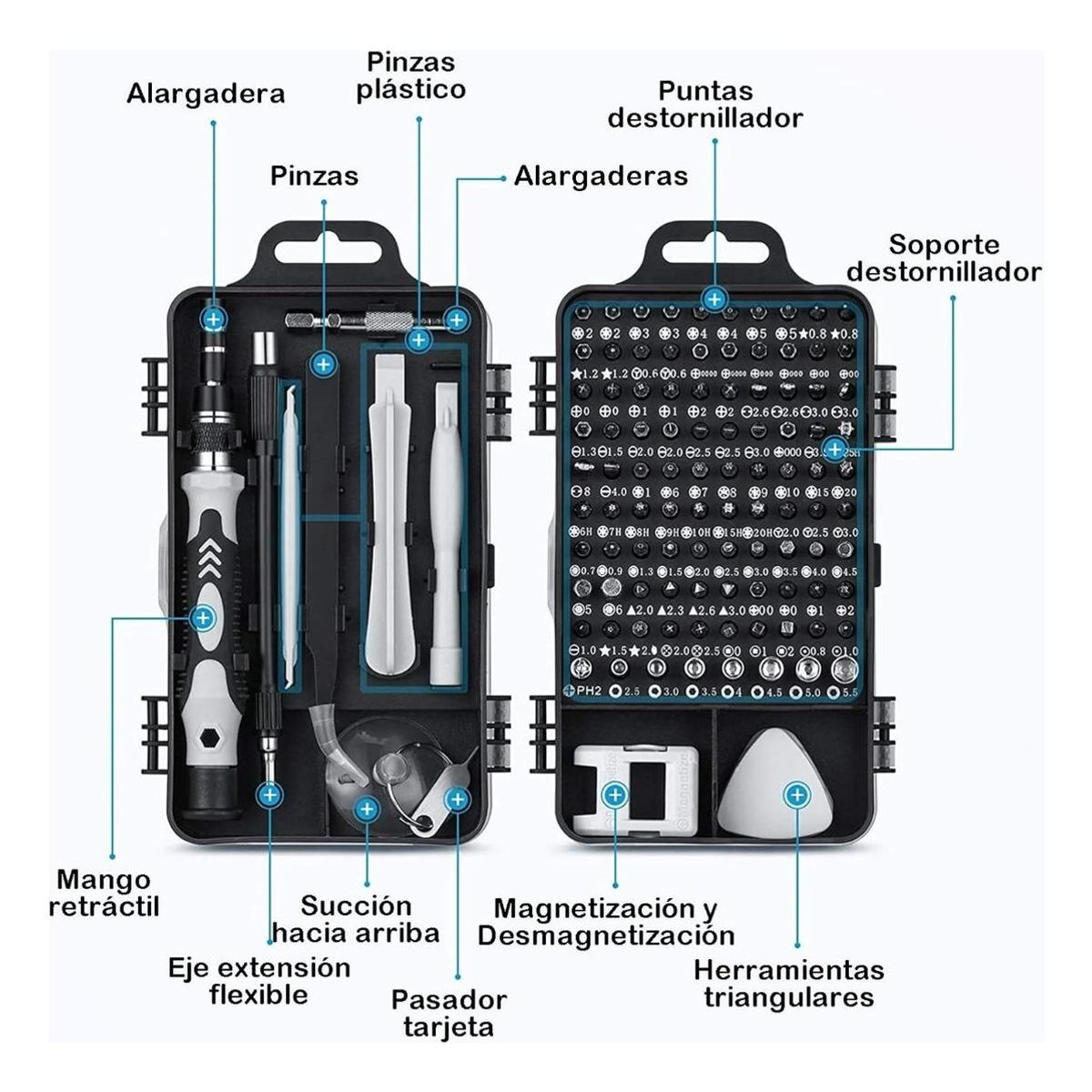 GENERICO - Juego de 115 Puntas de Destornillador Multifuncional