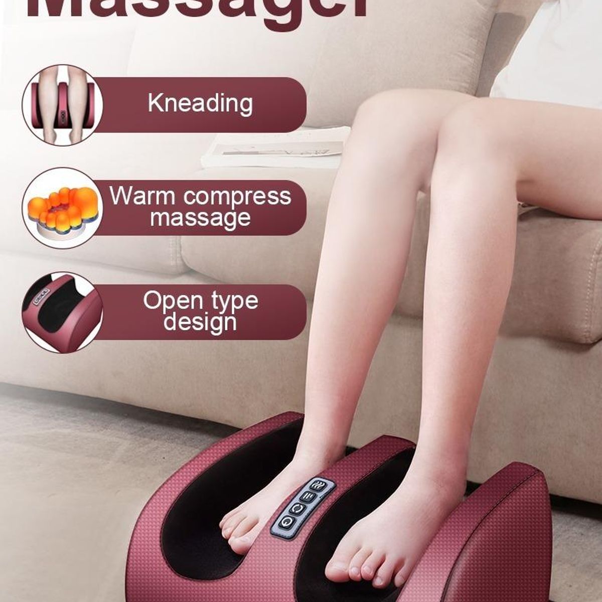 GENERICO - Masajeador Eléctrico Shiatsu para Pies y Piernas