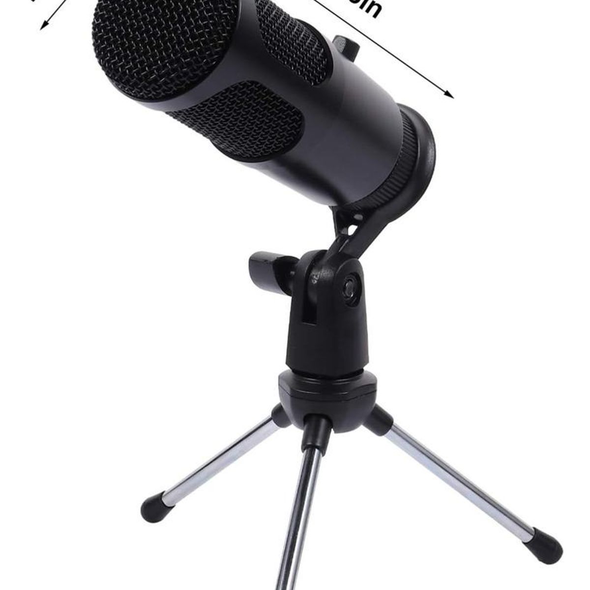 GENERICO - Micrófono de Condensador USB con Soporte y Ajuste de Ángulo