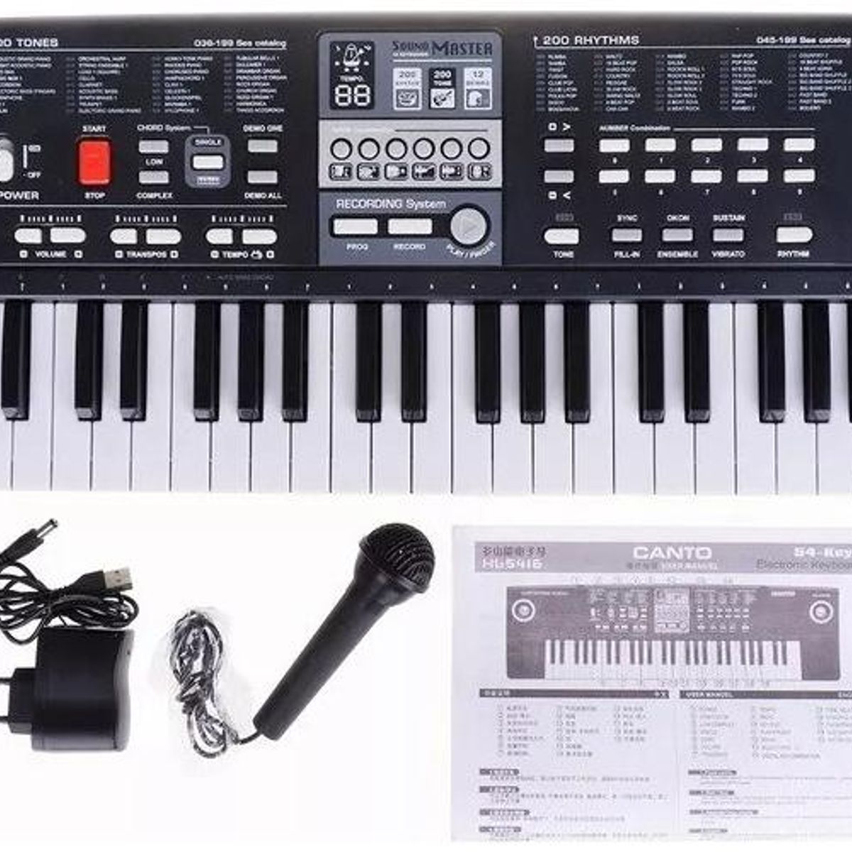 GENERICO - Teclado Musical Infantil de 54 Teclas con Ritmos Integrados